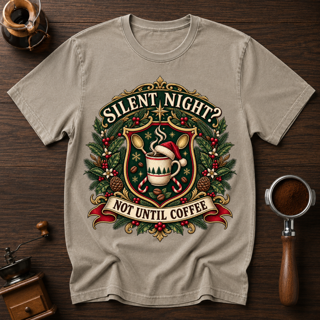 Silent Night Not Until Coffee Dyed T-shirt