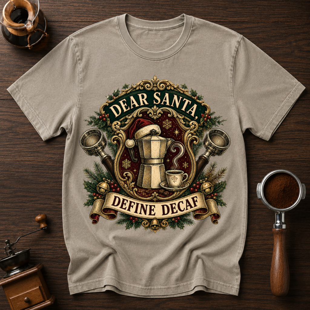 Dear Santa Define Decaf Dyed T-shirt