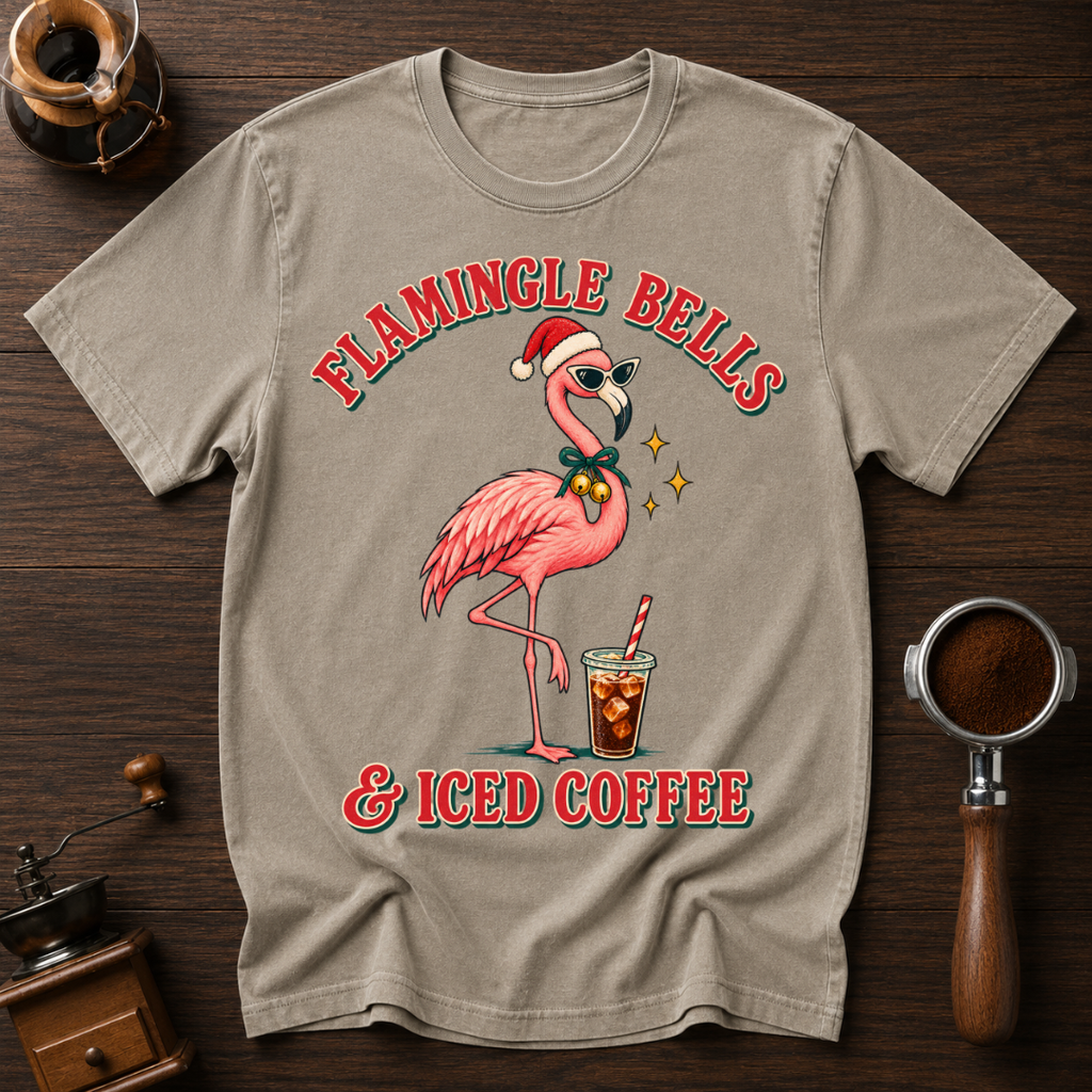 Flamingo Bells & Iced Coffee Dyed T-shirt