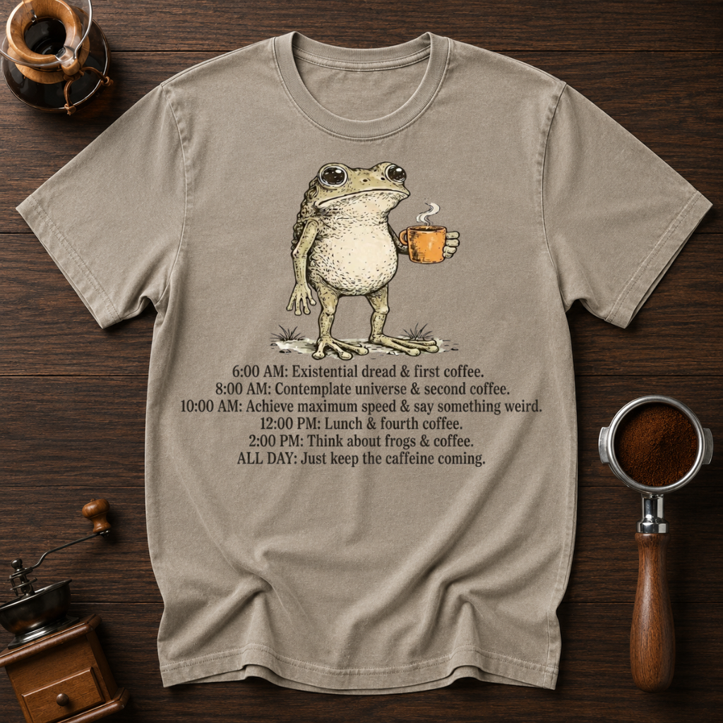 Frog's Caffenine Schedule Dyed T-shirt