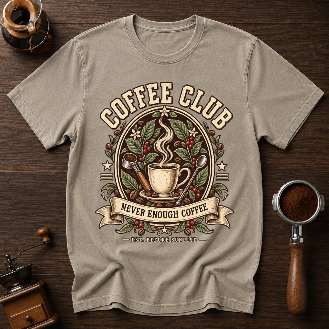 Coffee Club Never Enough Coffee Dyed T-shirt