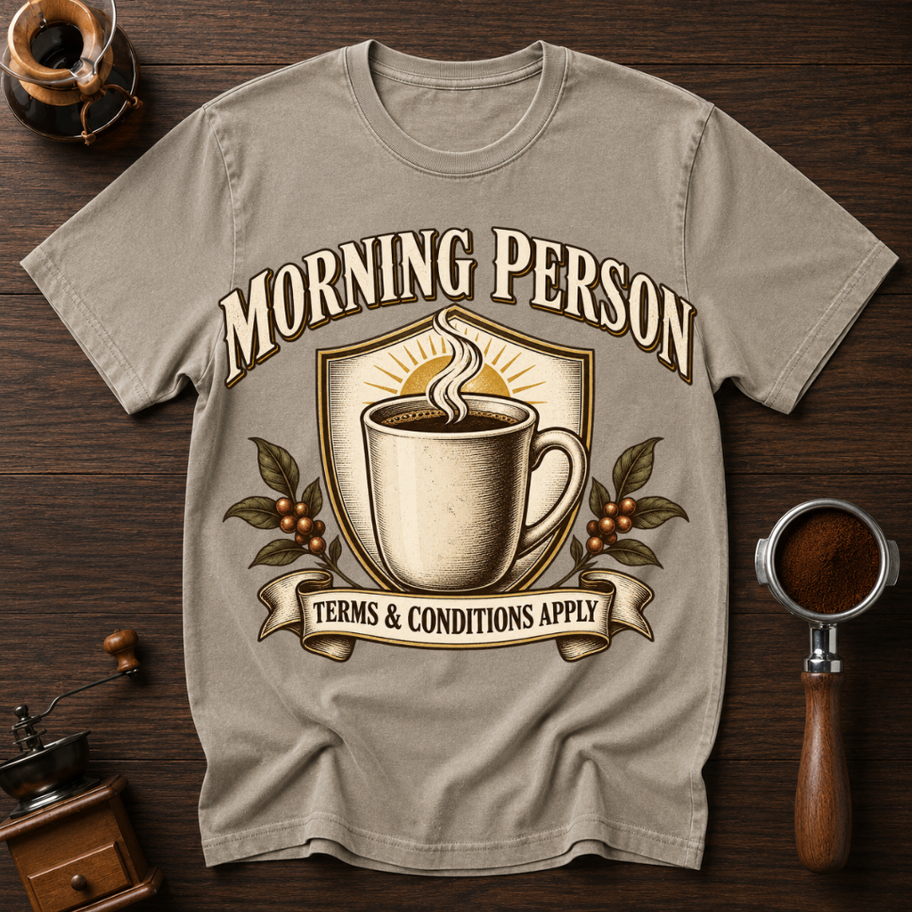 Morning Person Terms & Conditions Apply Dyed T-shirt