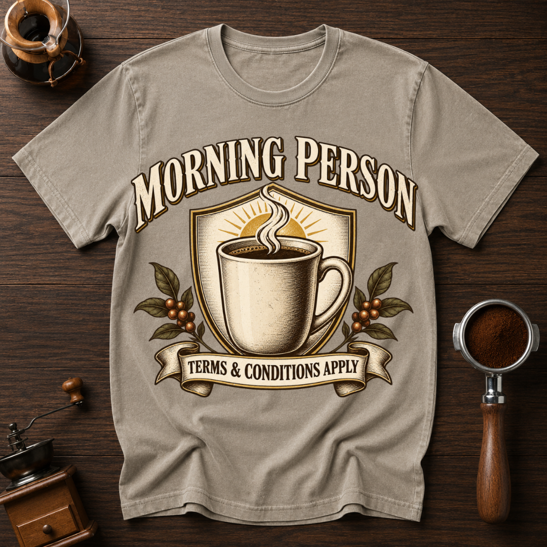 Morning Person Terms & Conditions Apply Dyed T-shirt