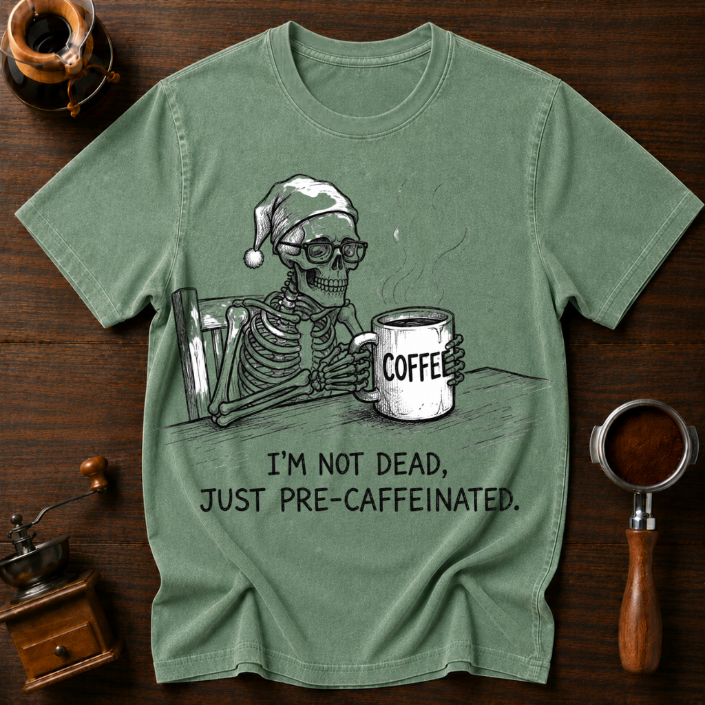 I'm Not Dead Just Pre-Caffeinated Dyed T-shirt