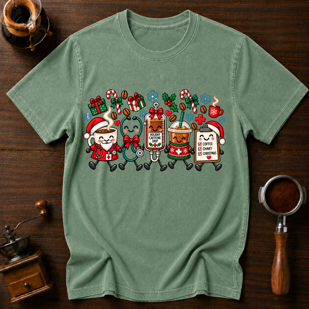 All I Want For Christmas Is Coffee Dyed T-shirt