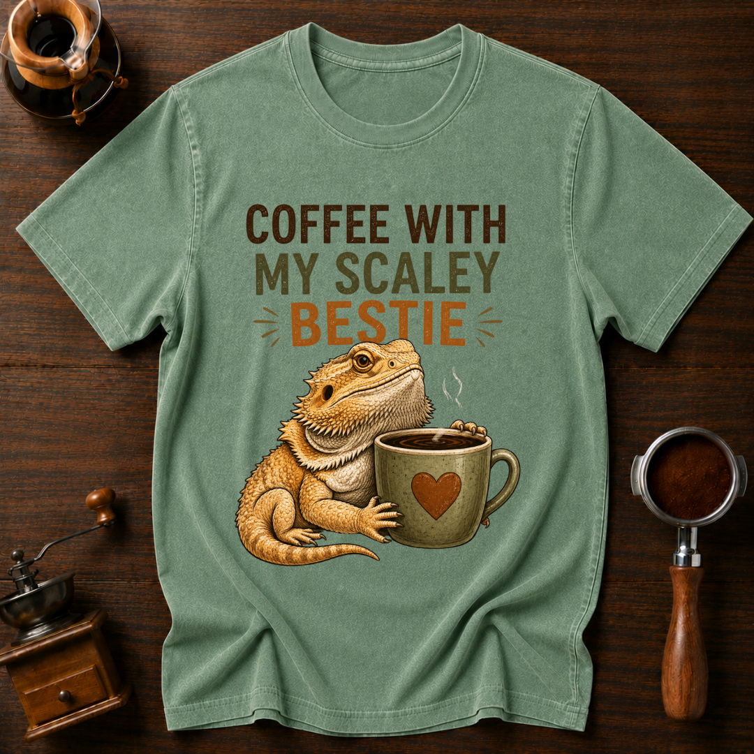 Coffee with my Scaley Bestie Dyed T-shirt