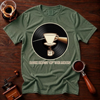 Dark Roast of the Moon Shirt, Pour Over Coffee Tee, 70s Classic Rock Coffee Shirt, Vinyl Record Coffee Lover Gift, Garment Dyed T-Shirt