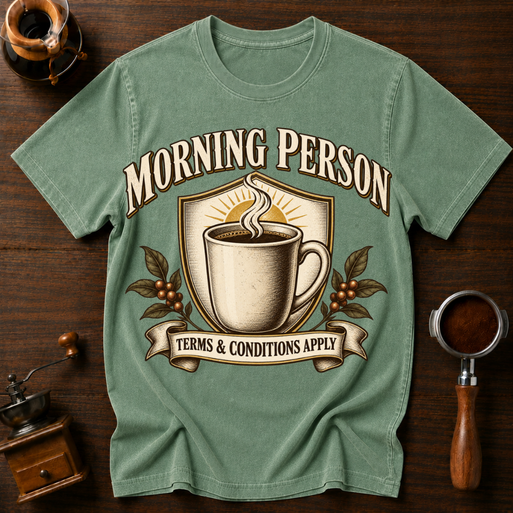 Morning Person Terms & Conditions Apply Dyed T-shirt