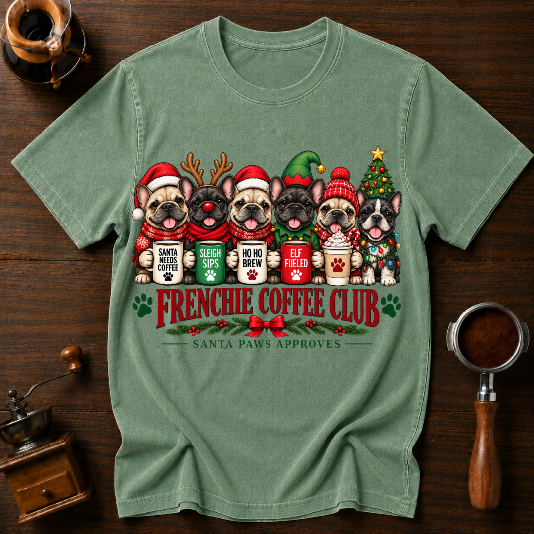 Frenchie Coffee Club Dyed T-shirt