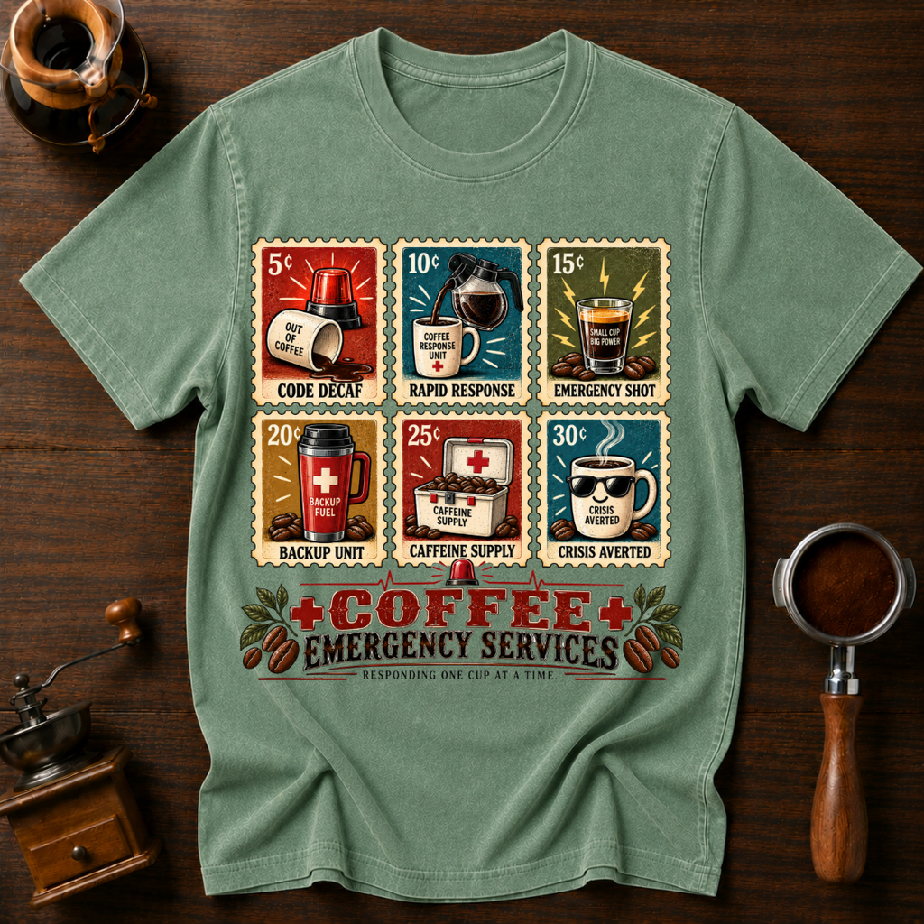 Coffee Emergency Services Dyed T-shirt