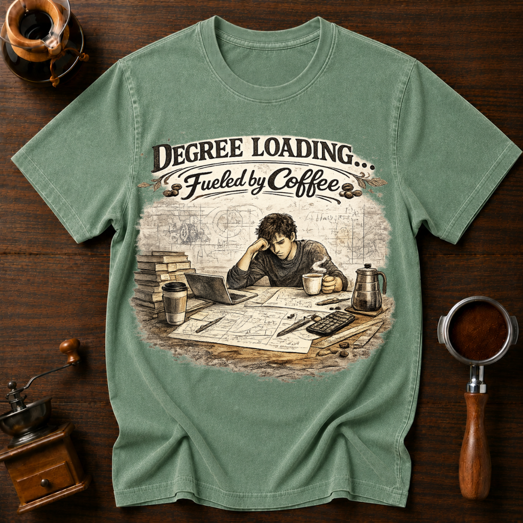 Degree Loading Fueled by Coffee Dyed T-shirt