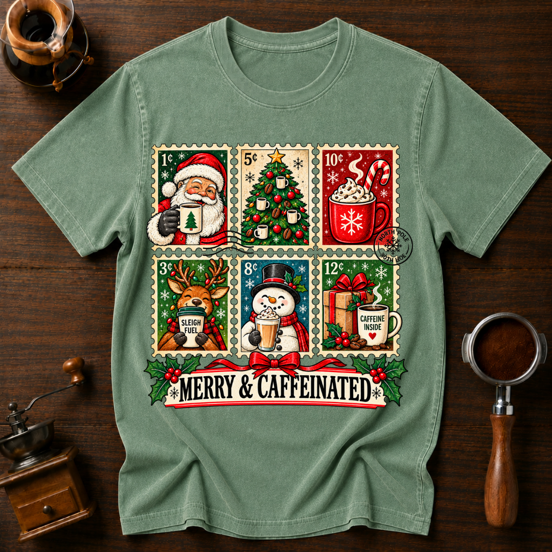 Merry & Caffeinated Dyed T-shirt