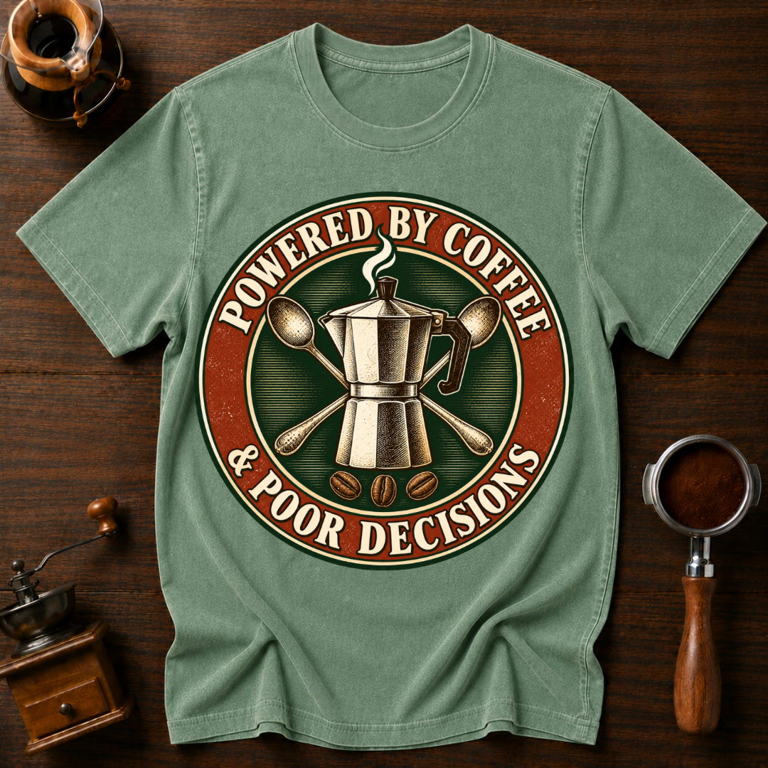 Powered By Coffee & Pour Decisions Dyed T-shirt