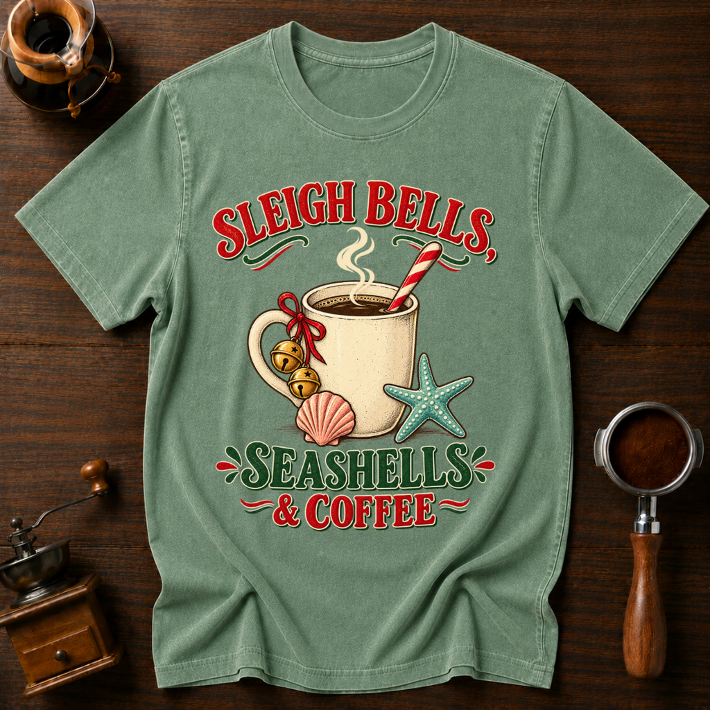 Sleigh Bells Seashells & Coffee Dyed T-shirt