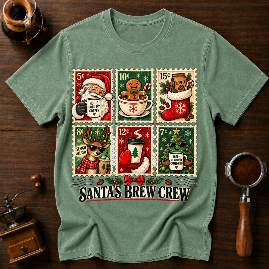 Santa's Brew Crew Dyed T-shirt
