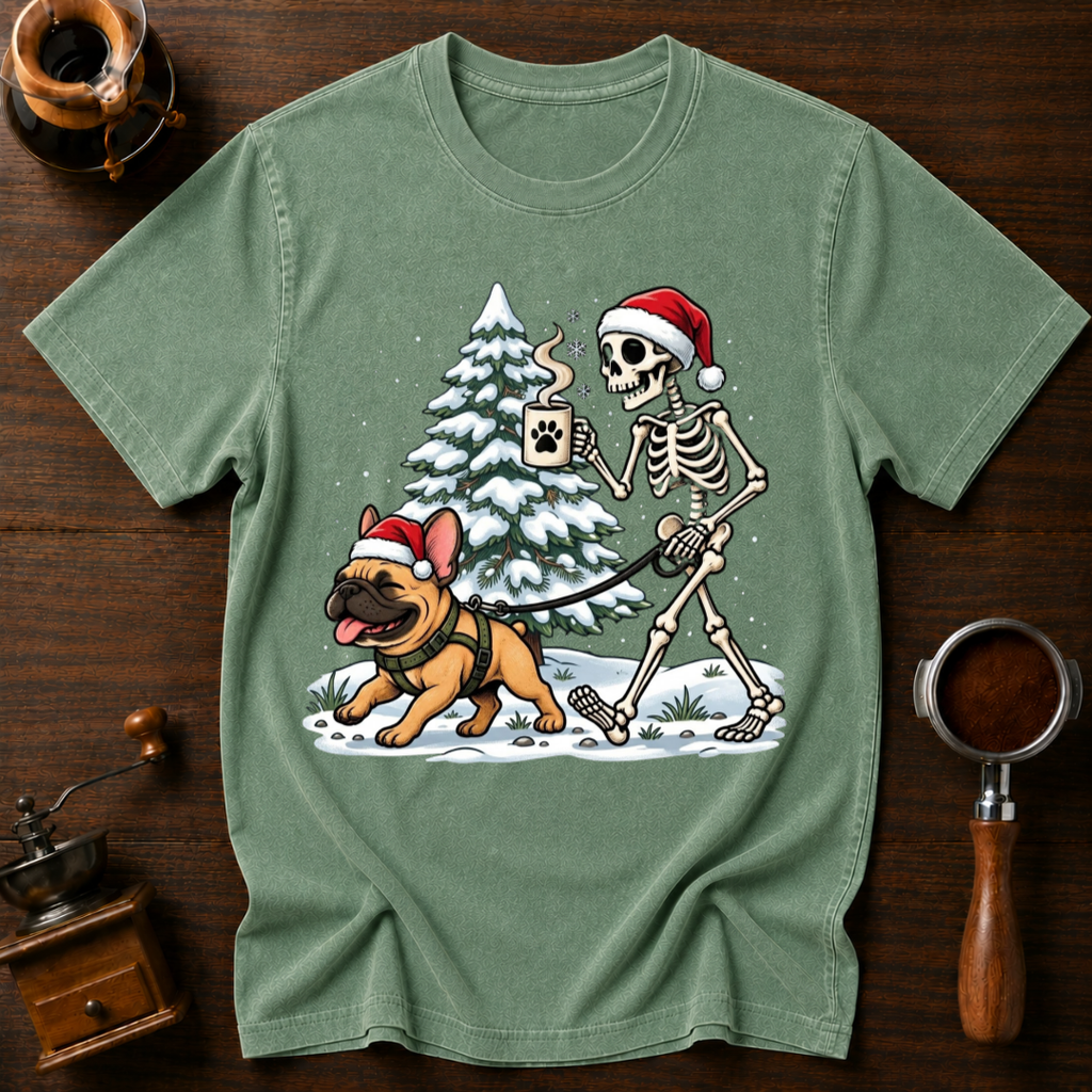 Christmas Coffee Walk Dyed T-shirt