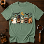 Boo Coffee Lineup Shirt, Cute Halloween Coffee Tee, Ghost Latte Shirt, Spooky Season Coffee Lover Gift, Garment Dyed Fall T-Shirt