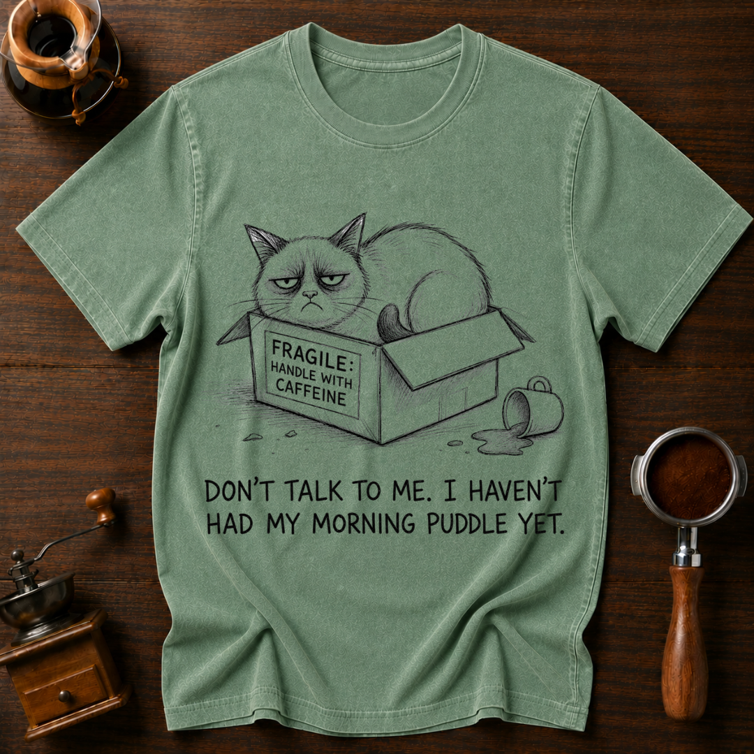 Don't Talk to Me I Haven't Had My Morning Puddle Dyed T-shirt
