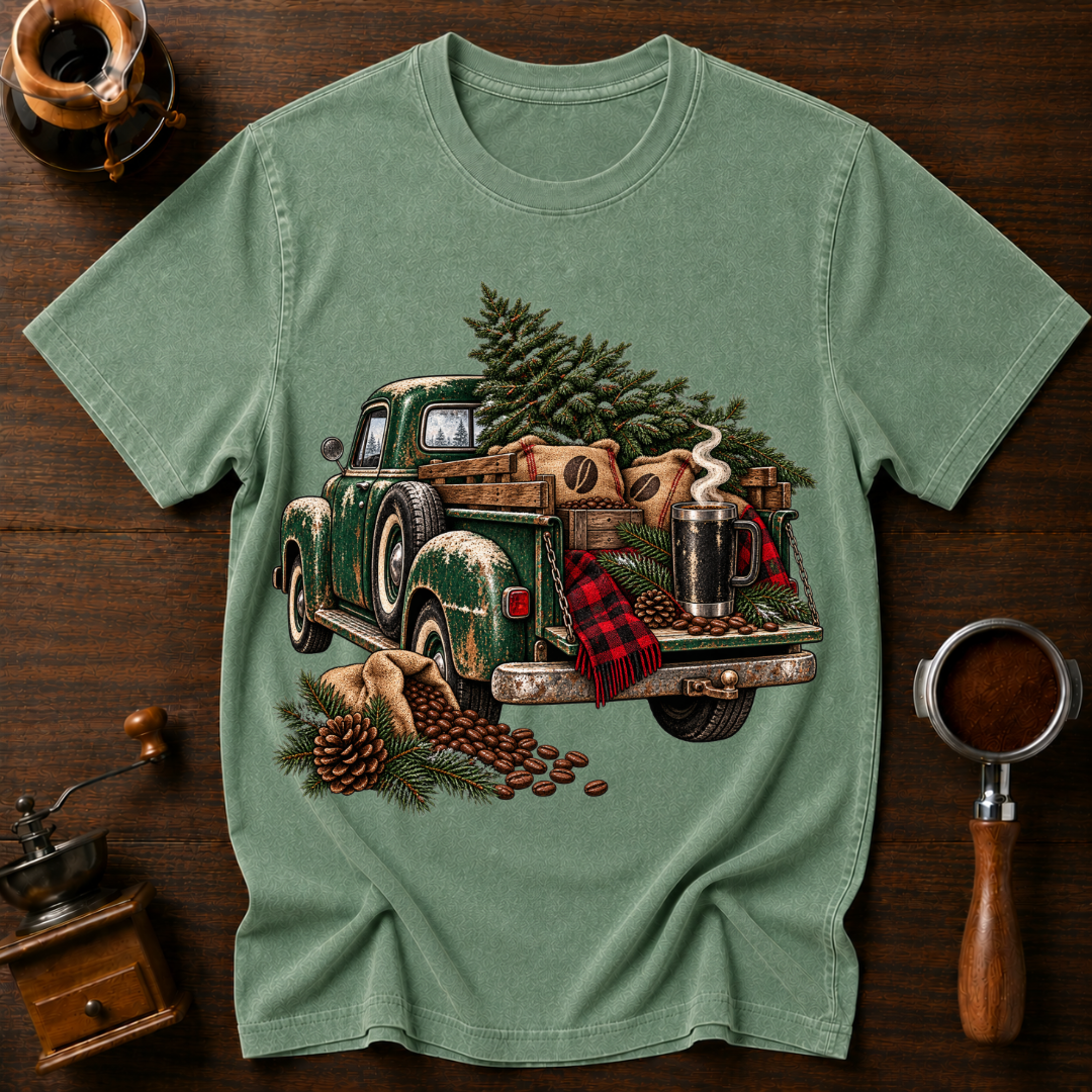 Deck The Tree With Coffee Dyed T-shirt