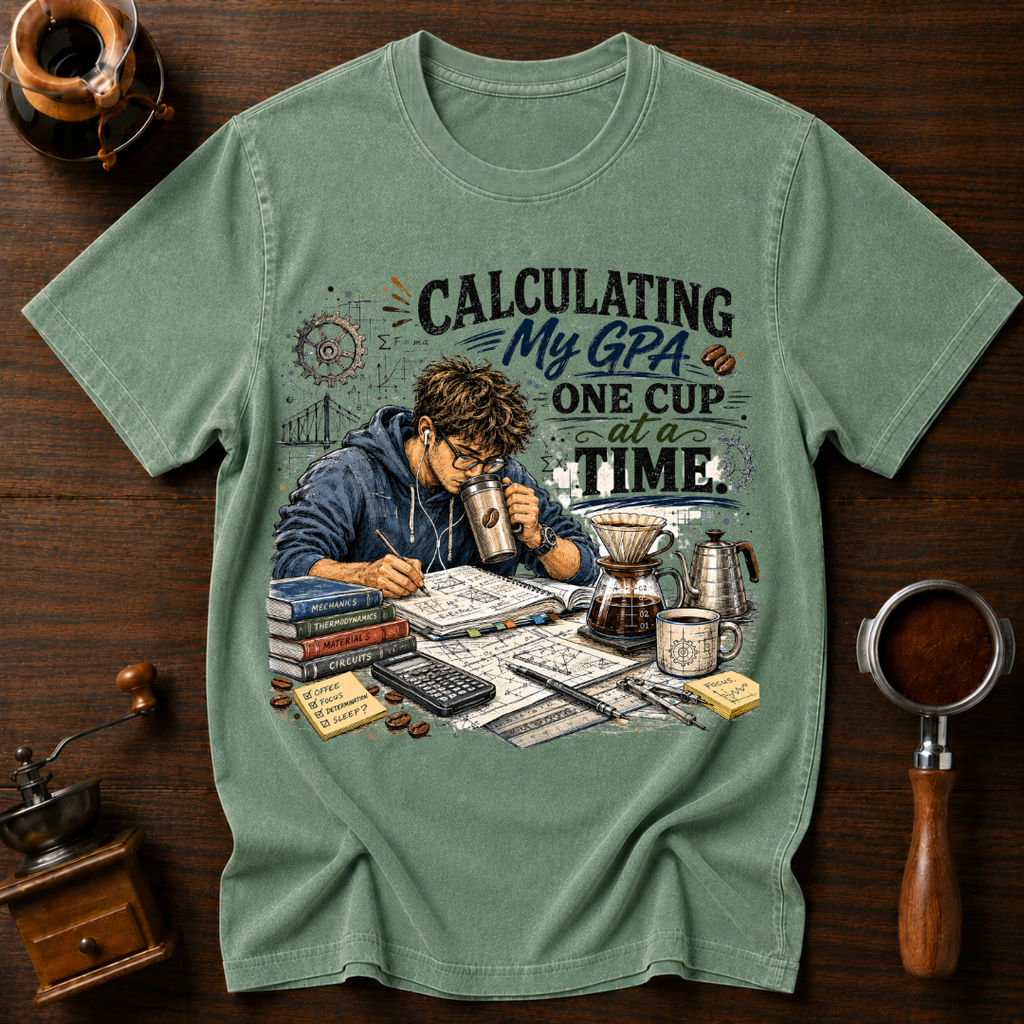 Calculating My GPA One Cup at a Time Dyed T-shirt