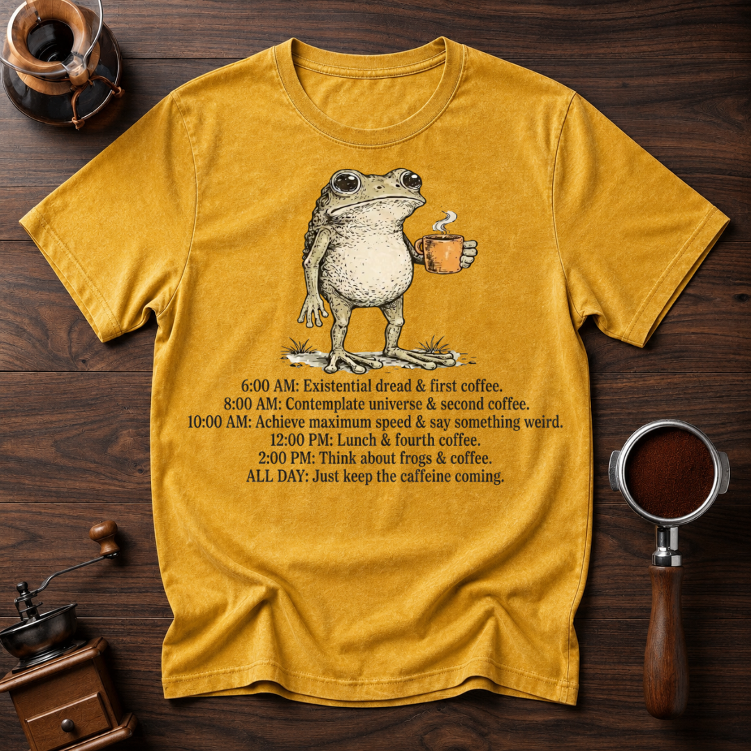 Frog's Caffenine Schedule Dyed T-shirt