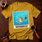 Neverdecaf Shirt, Funny 90s Grunge Coffee Tee, Retro Underwater Coffee Mug Shirt, Alt Rock Coffee Lover Gift, Garment Dyed T-Shirt
