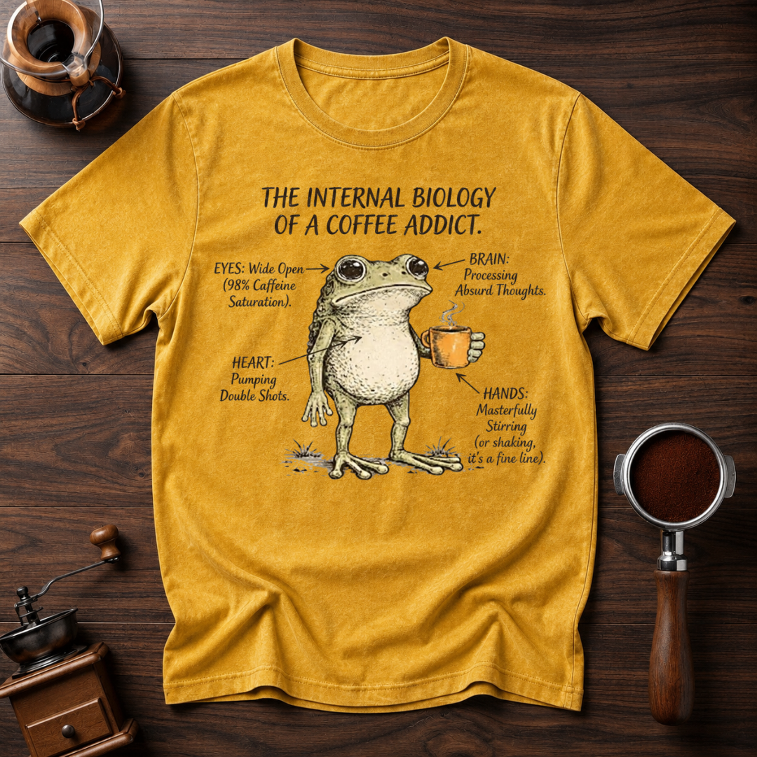 Biology of a Coffee Addict Dyed T-shirt