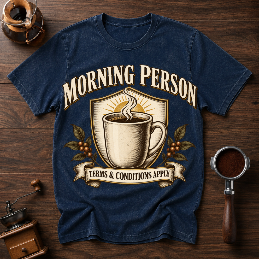 Morning Person Terms & Conditions Apply Dyed T-shirt