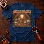 Mugs in the Attic Shirt, Funny Retro Coffee Tee, Bookish Coffee Lover Gift, Vintage Cartoon Mug Shirt, 80s Book Parody, Garment Dyed Tee