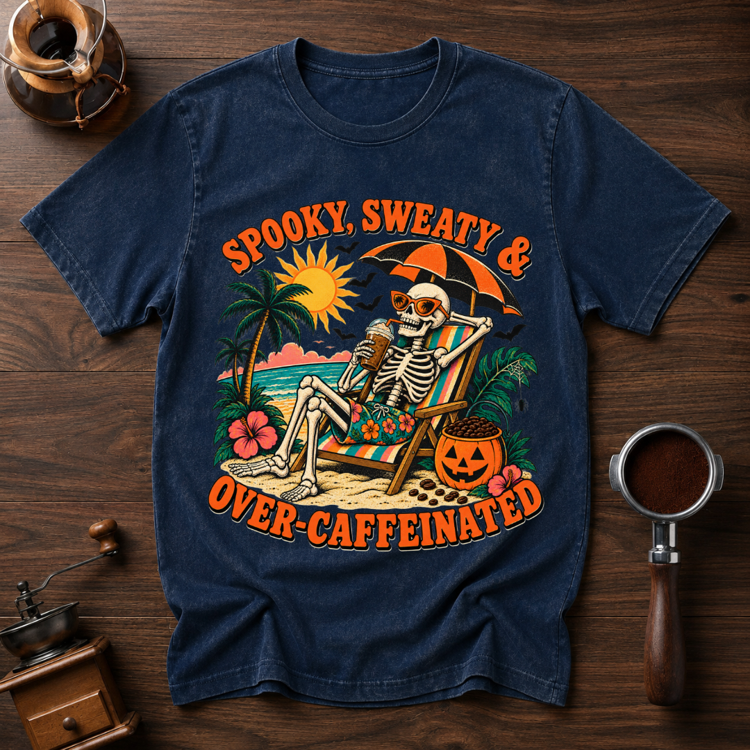 Spooky Sweaty & Over Caffeinated Dyed T-shirt