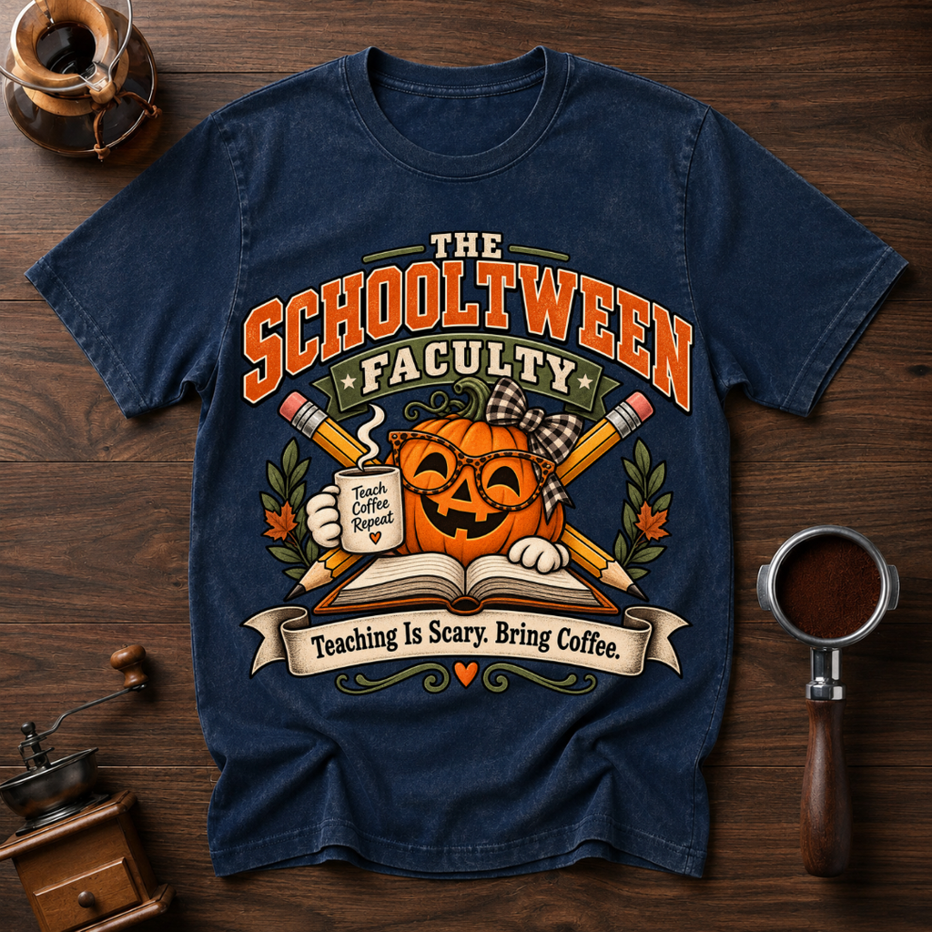 Teaching Is Scary Bring Coffee Dyed T-shirt