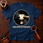 Dark Roast of the Moon Shirt, Pour Over Coffee Tee, 70s Classic Rock Coffee Shirt, Vinyl Record Coffee Lover Gift, Garment Dyed T-Shirt