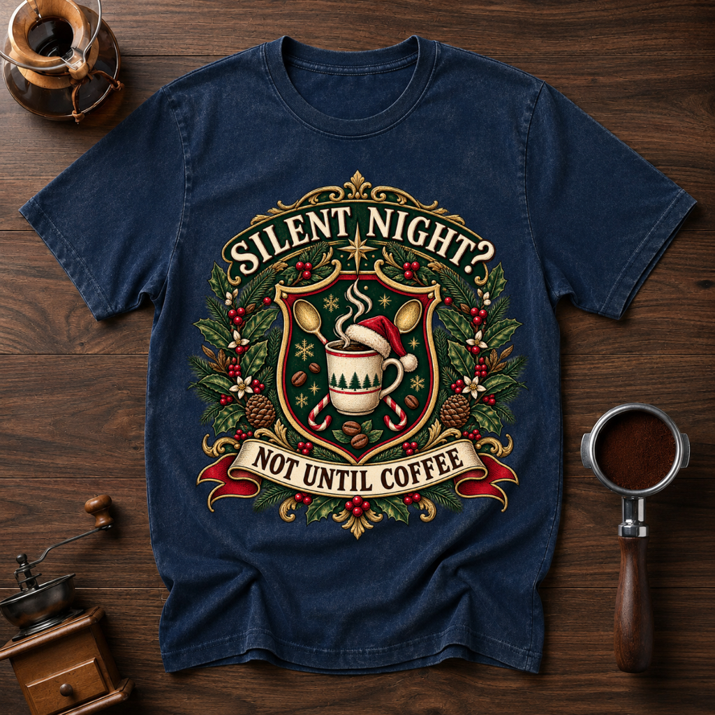 Silent Night Not Until Coffee Dyed T-shirt