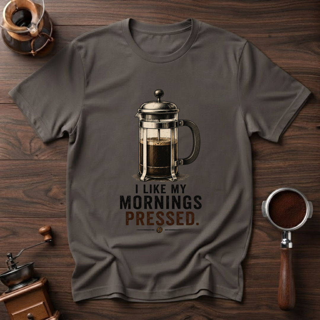 I Like My Mornings Pressed Dyed T-shirt