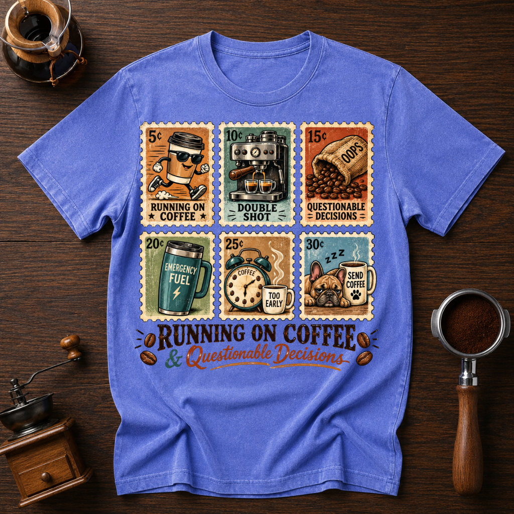Running On Coffee & Questionable Decisions Dyed T-shirt