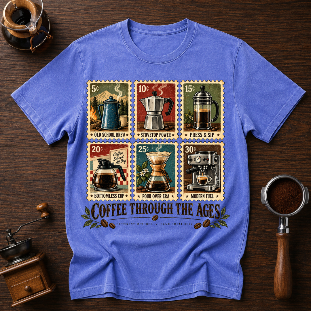 Coffee Through The Ages Dyed T-shirt