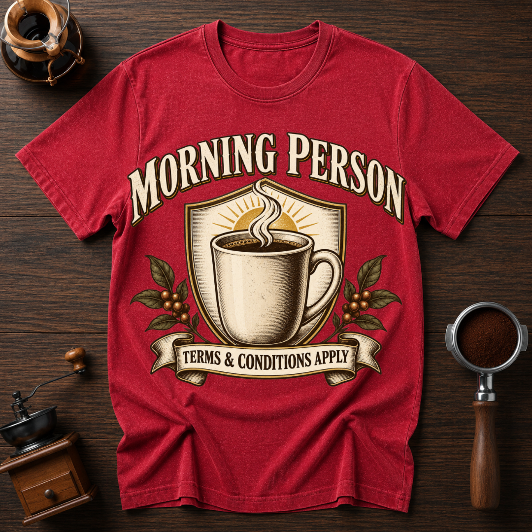 Morning Person Terms & Conditions Apply Dyed T-shirt
