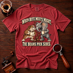 When Bite Meets Might Shirt, Funny Bulldog vs Elephant Coffee Tee, Football Rivalry Shirt, House Divided Gift, Garment Dyed T-Shirt