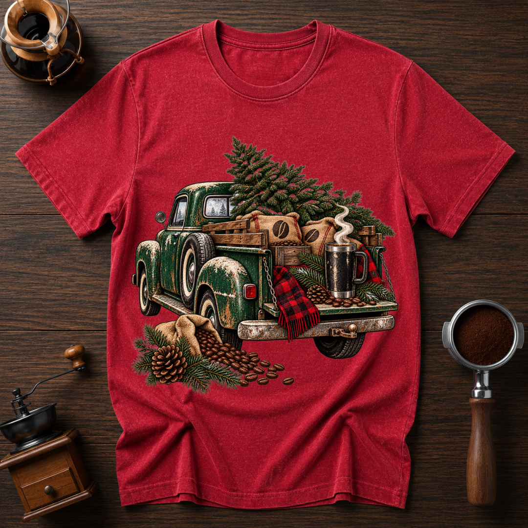 Deck The Tree With Coffee Dyed T-shirt