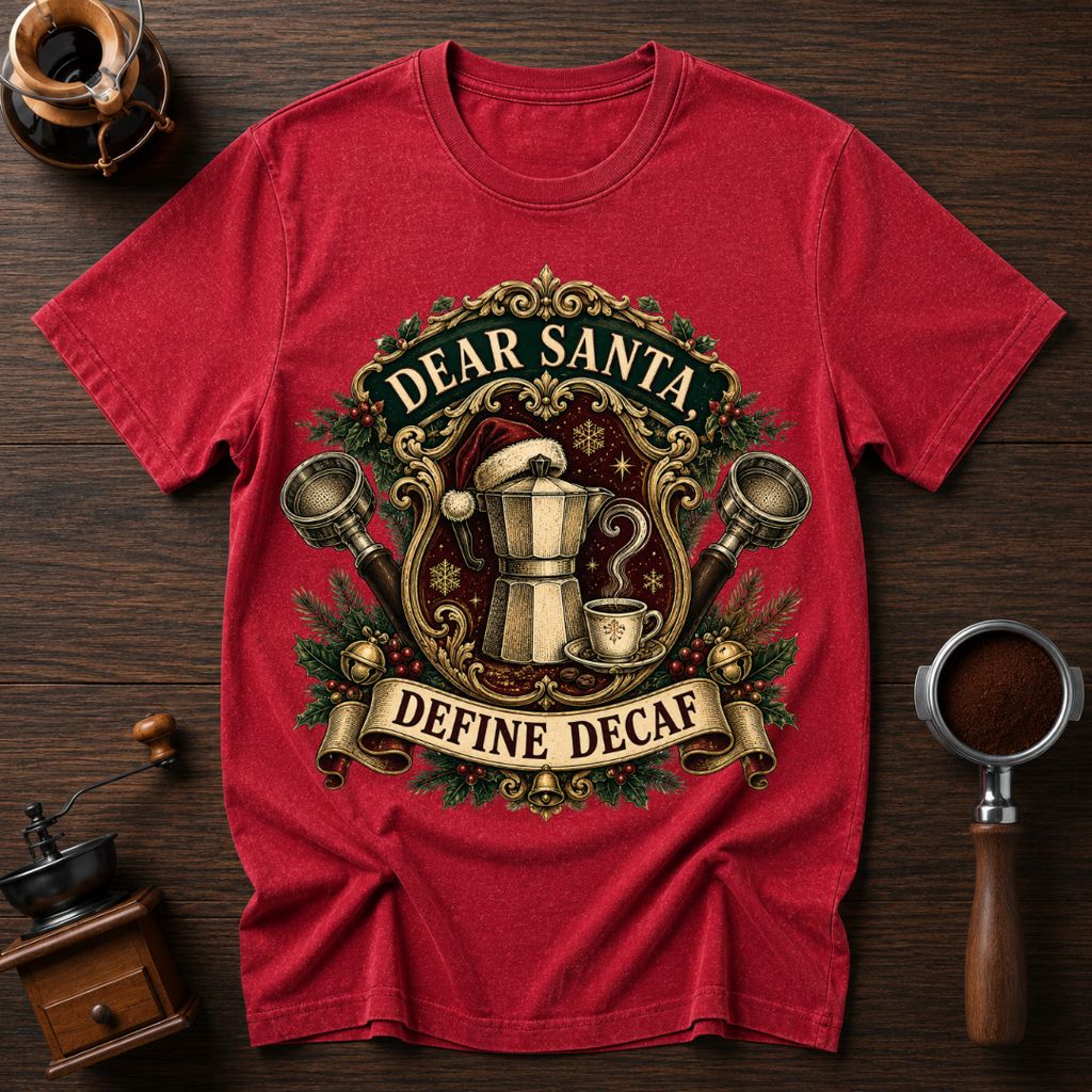 Dear Santa Define Decaf Dyed T-shirt