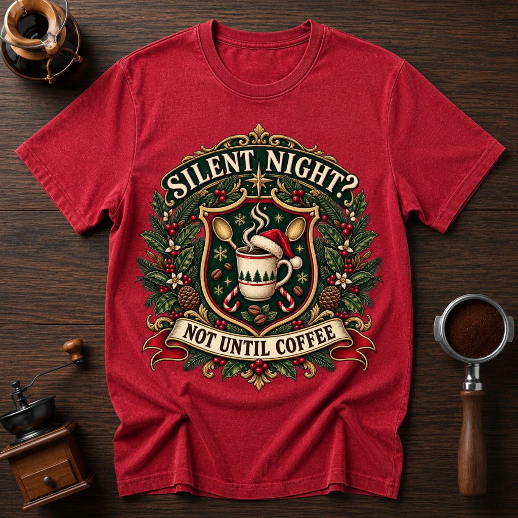 Silent Night Not Until Coffee Dyed T-shirt