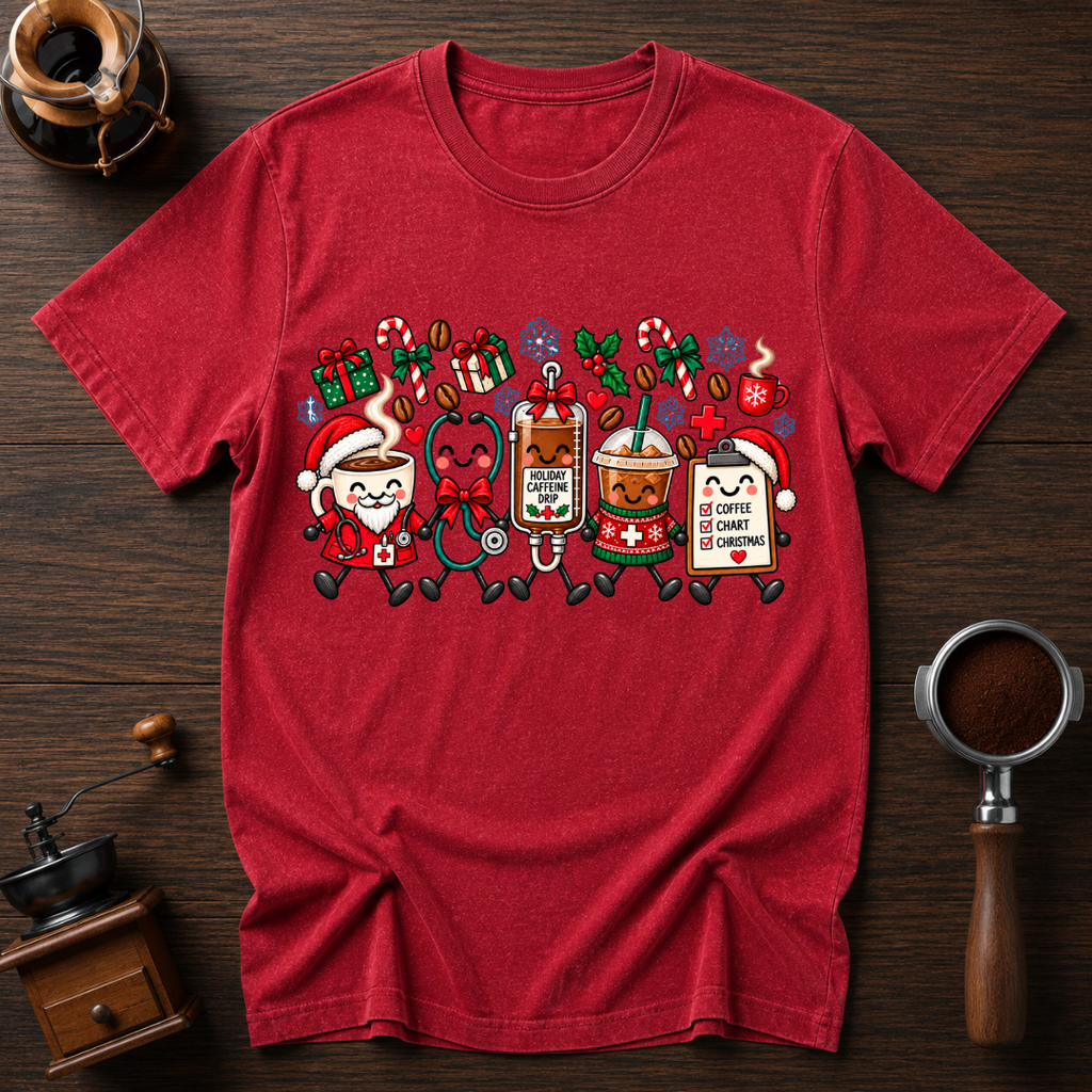 All I Want For Christmas Is Coffee Dyed T-shirt