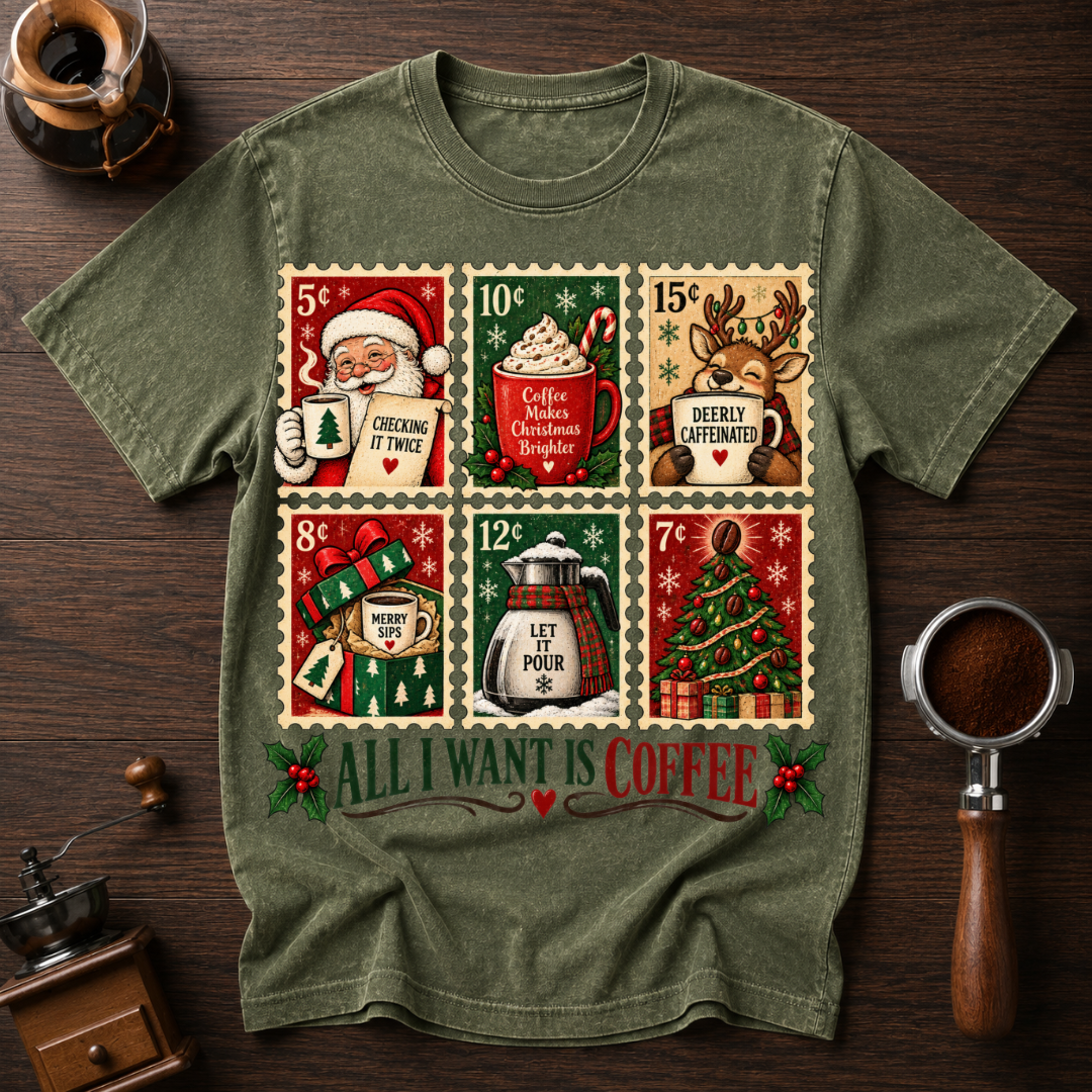 All I Want Is Coffee Dyed T-shirt