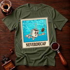 Neverdecaf Shirt, Funny 90s Grunge Coffee Tee, Retro Underwater Coffee Mug Shirt, Alt Rock Coffee Lover Gift, Garment Dyed T-Shirt
