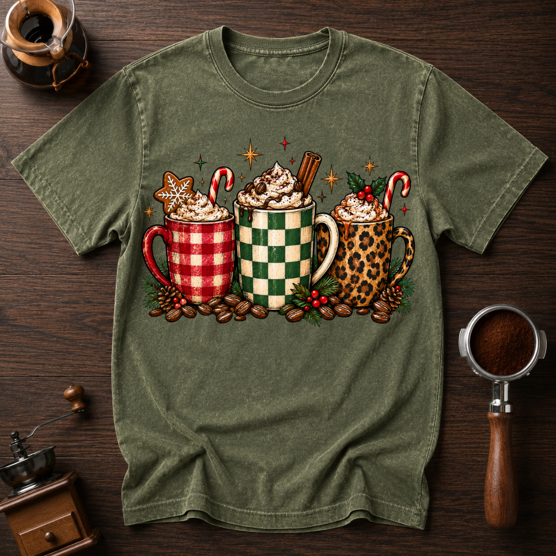 Christmas Mugs Delight Dyed T-shirt