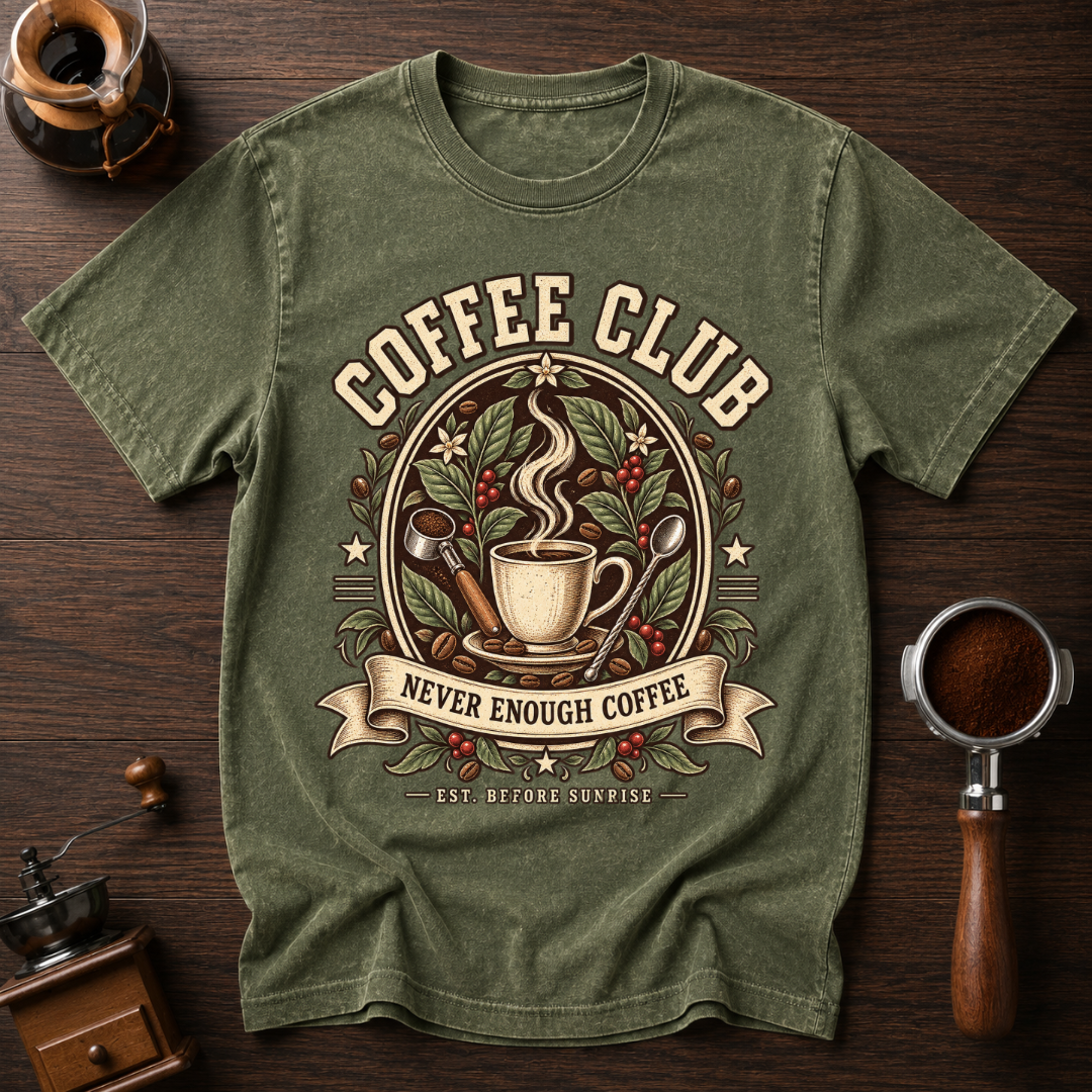 Coffee Club Never Enough Coffee Dyed T-shirt
