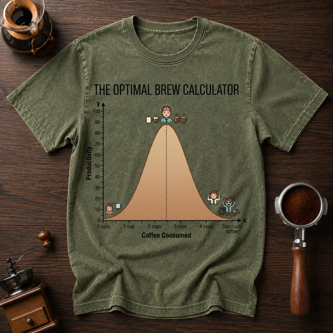 Optimal Brew Caculator Dyed T-shirt