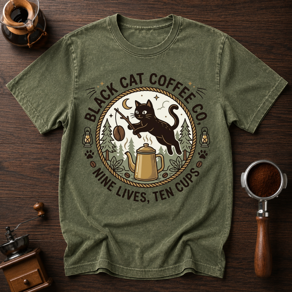 Black Cat Coffee Dyed T-shirt