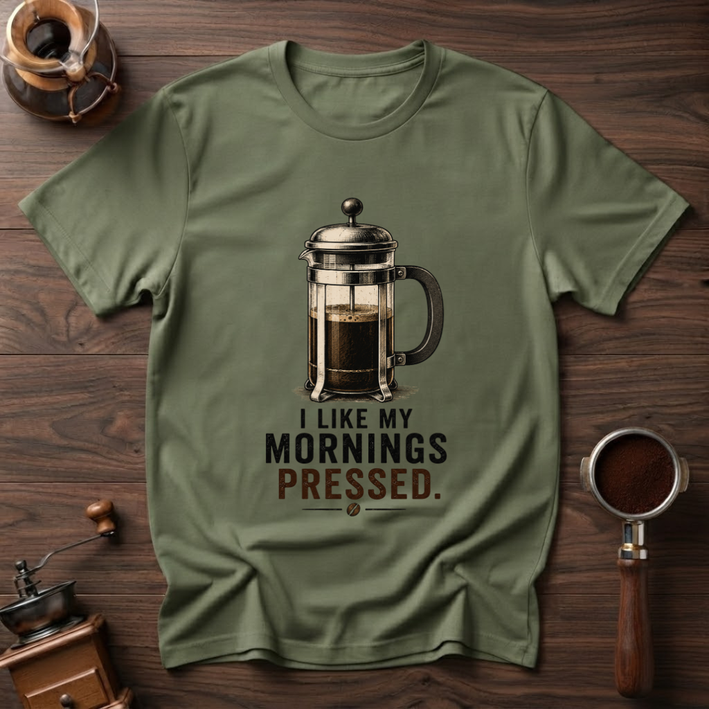 I Like My Mornings Pressed Dyed T-shirt