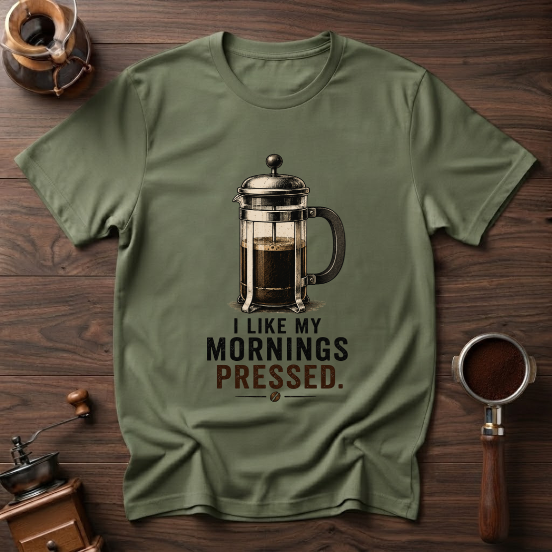 I Like My Mornings Pressed Dyed T-shirt